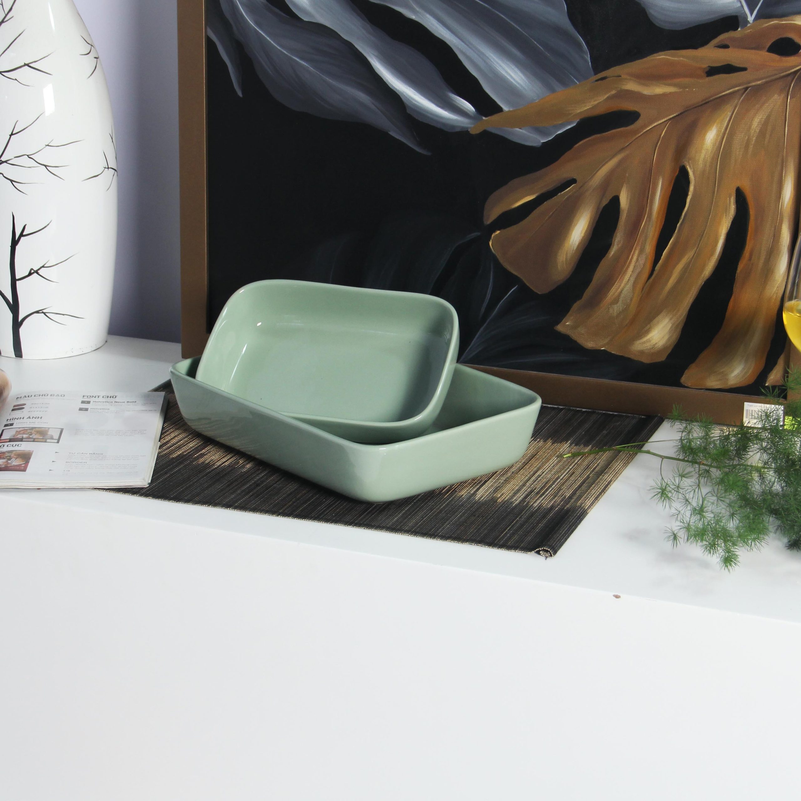 Khay Nướng Chữ Nhật Cactus