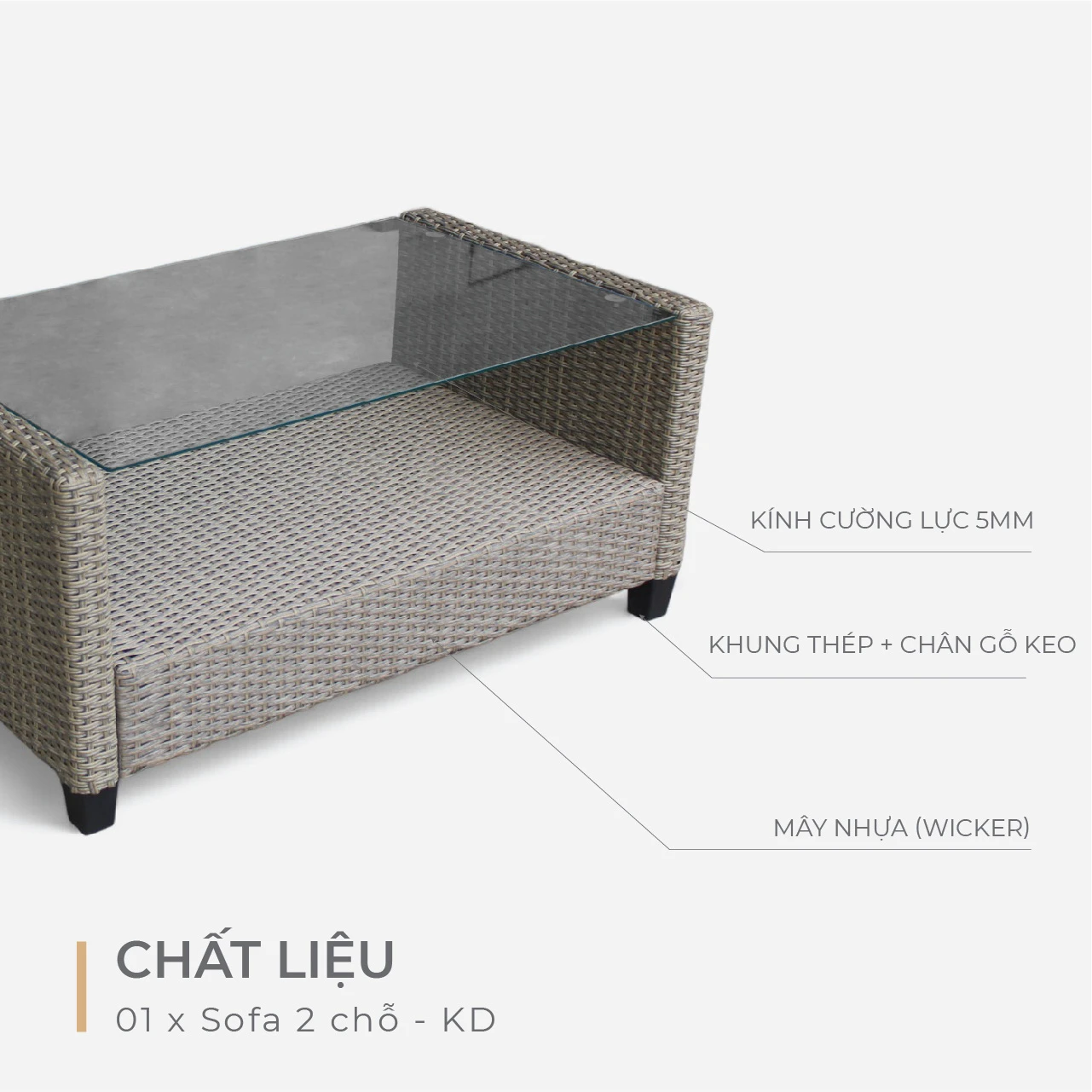 Bộ Sofa Mây Nhựa Versailles