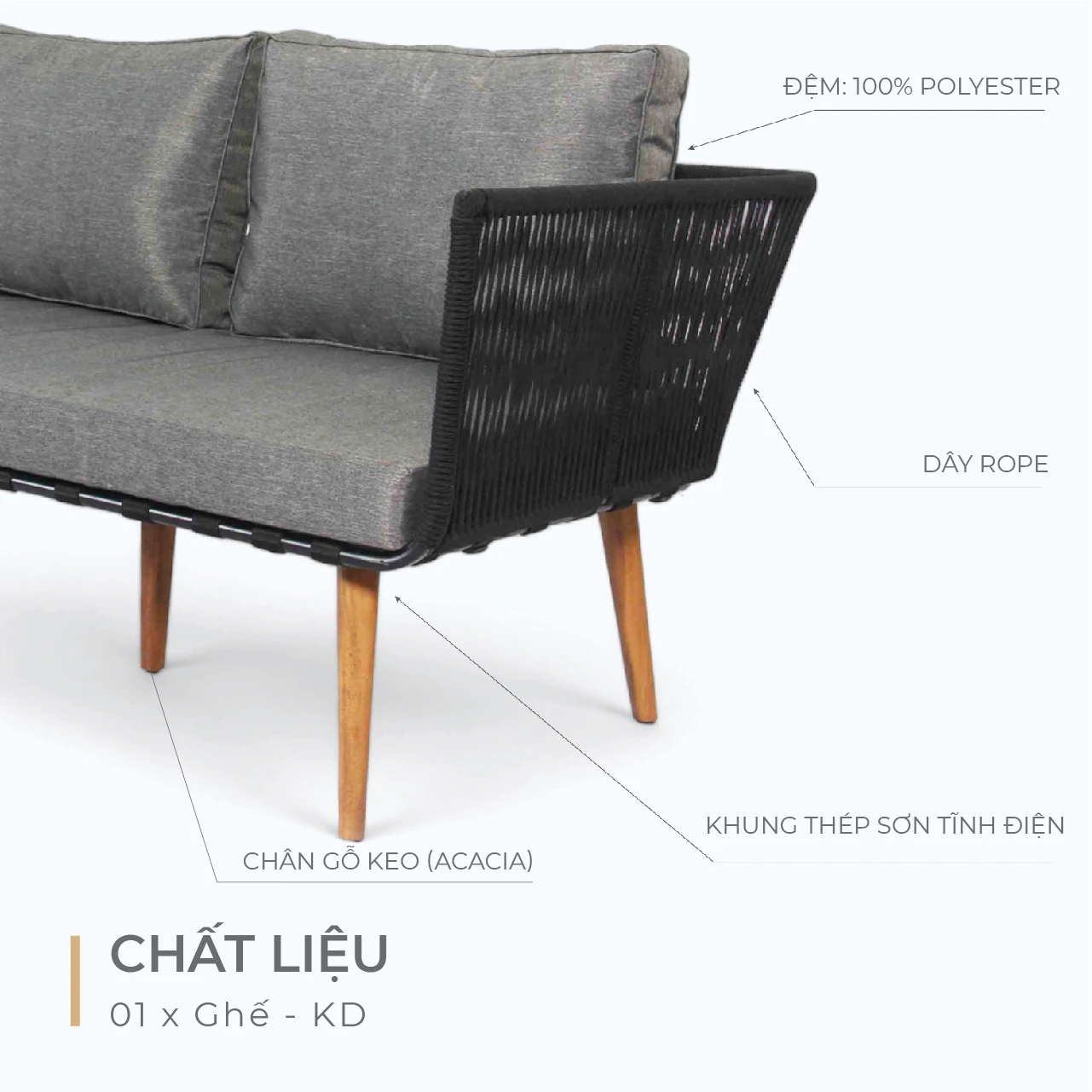 Bộ Sofa Dây Rope Luarca Made4Home