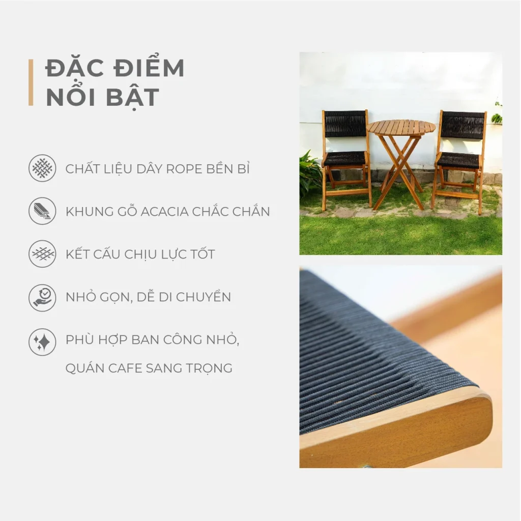 Bộ bàn cafe xếp Hoover 2