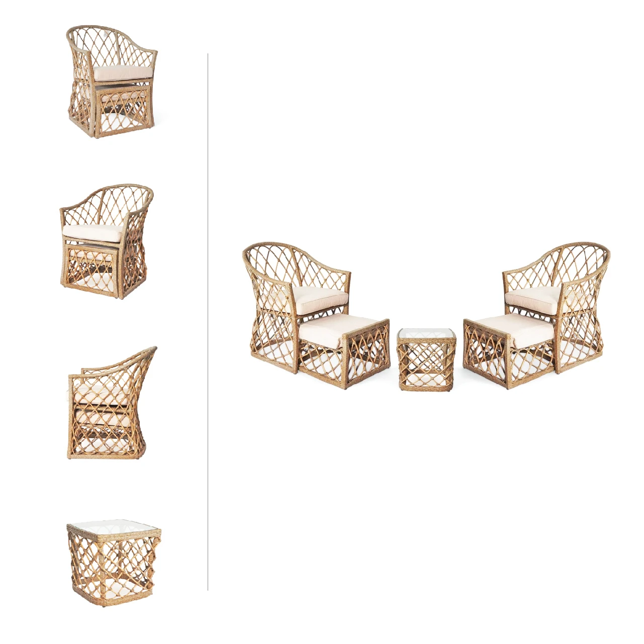 Bộ bàn ghế Bistro set mây nhựa Howard