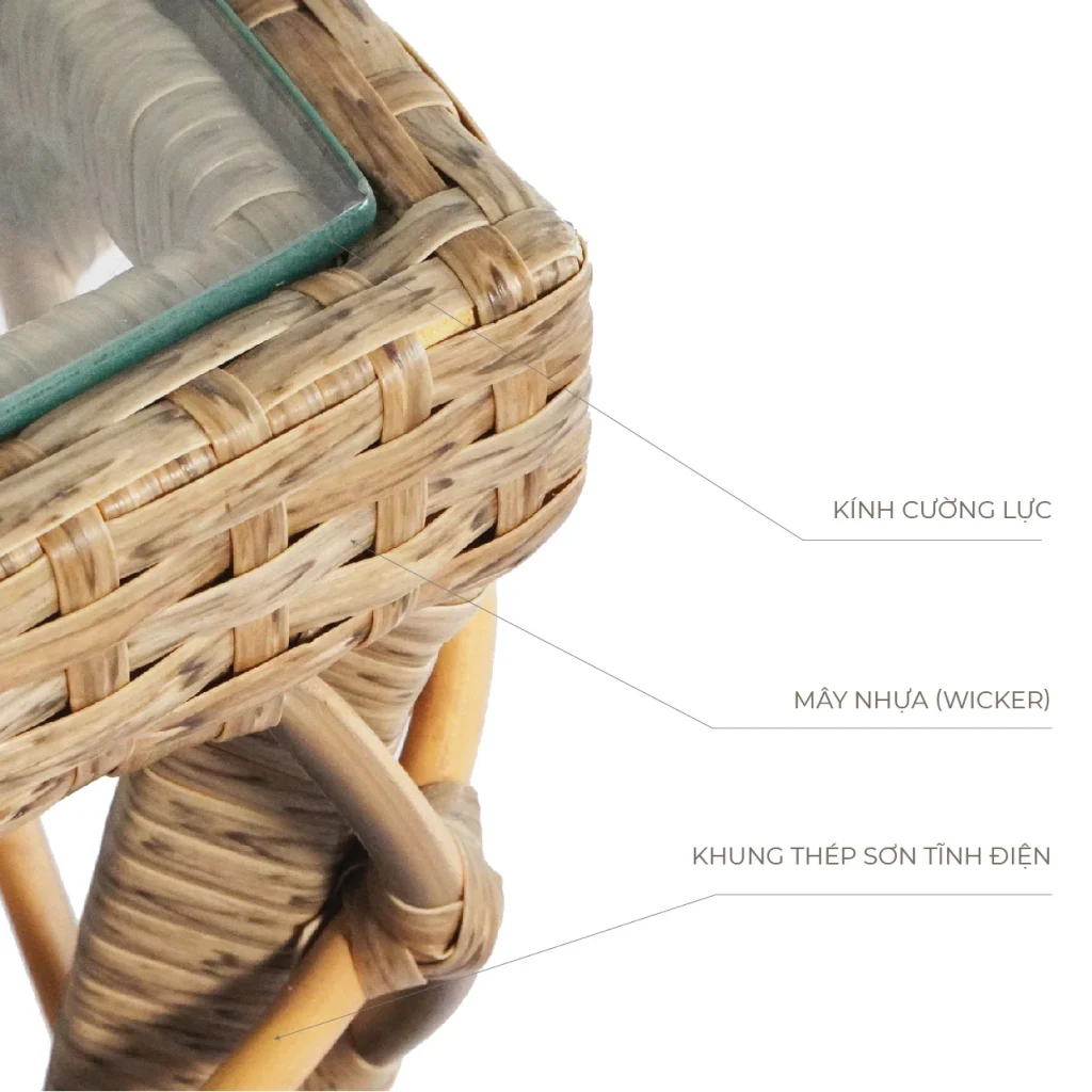 Bộ bàn ghế Bistro set mây nhựa Howard