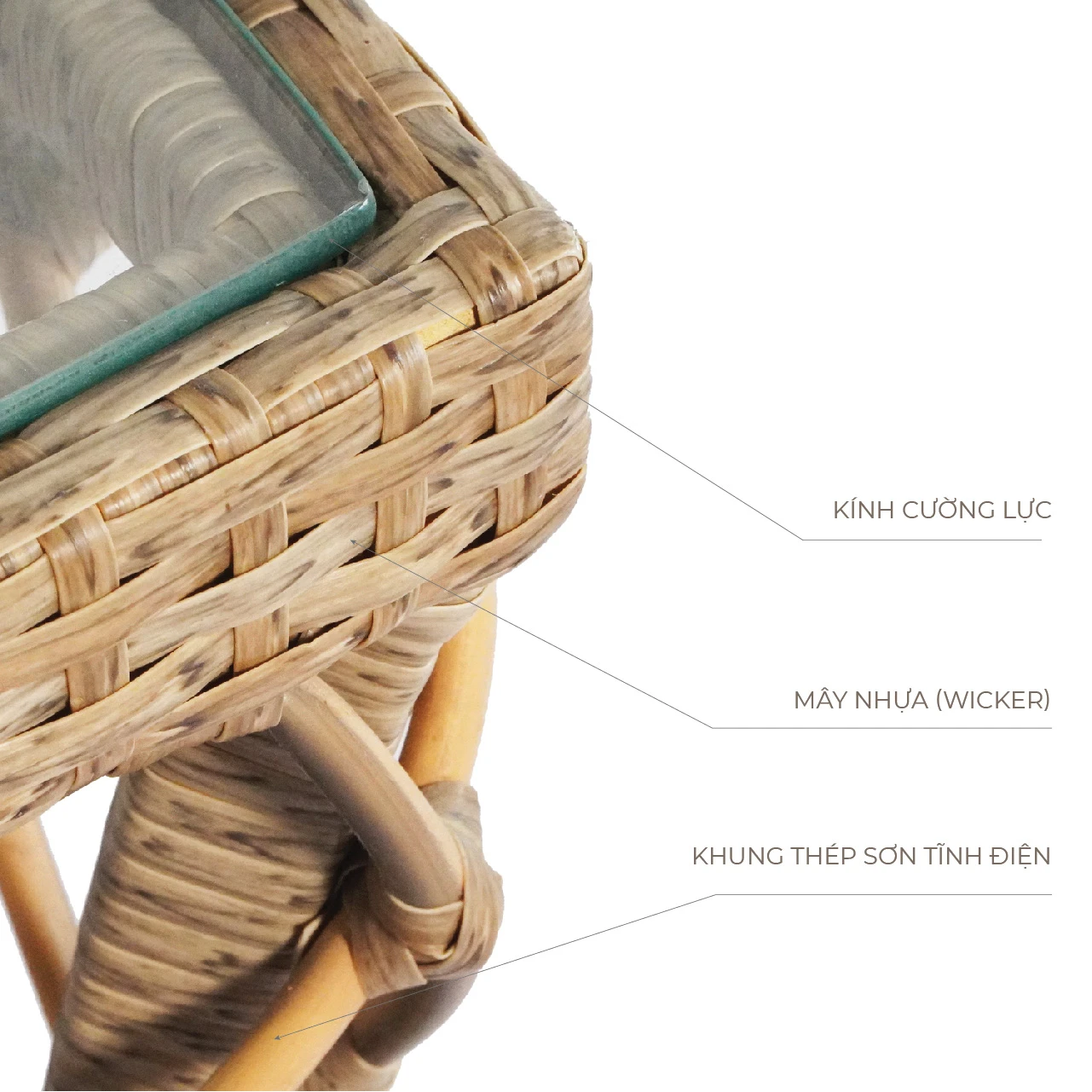 Bộ bàn ghế Bistro set mây nhựa Howard
