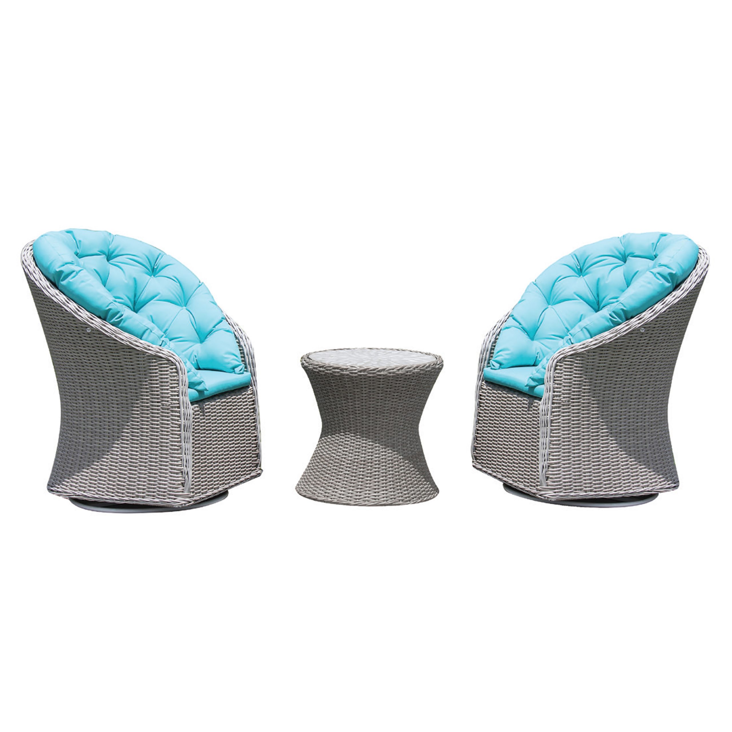 Bộ Bàn Ghế Xoay Mây Nhựa Cesena 4 Bộ Bàn Ghế Xoay Mây Nhựa Cesena