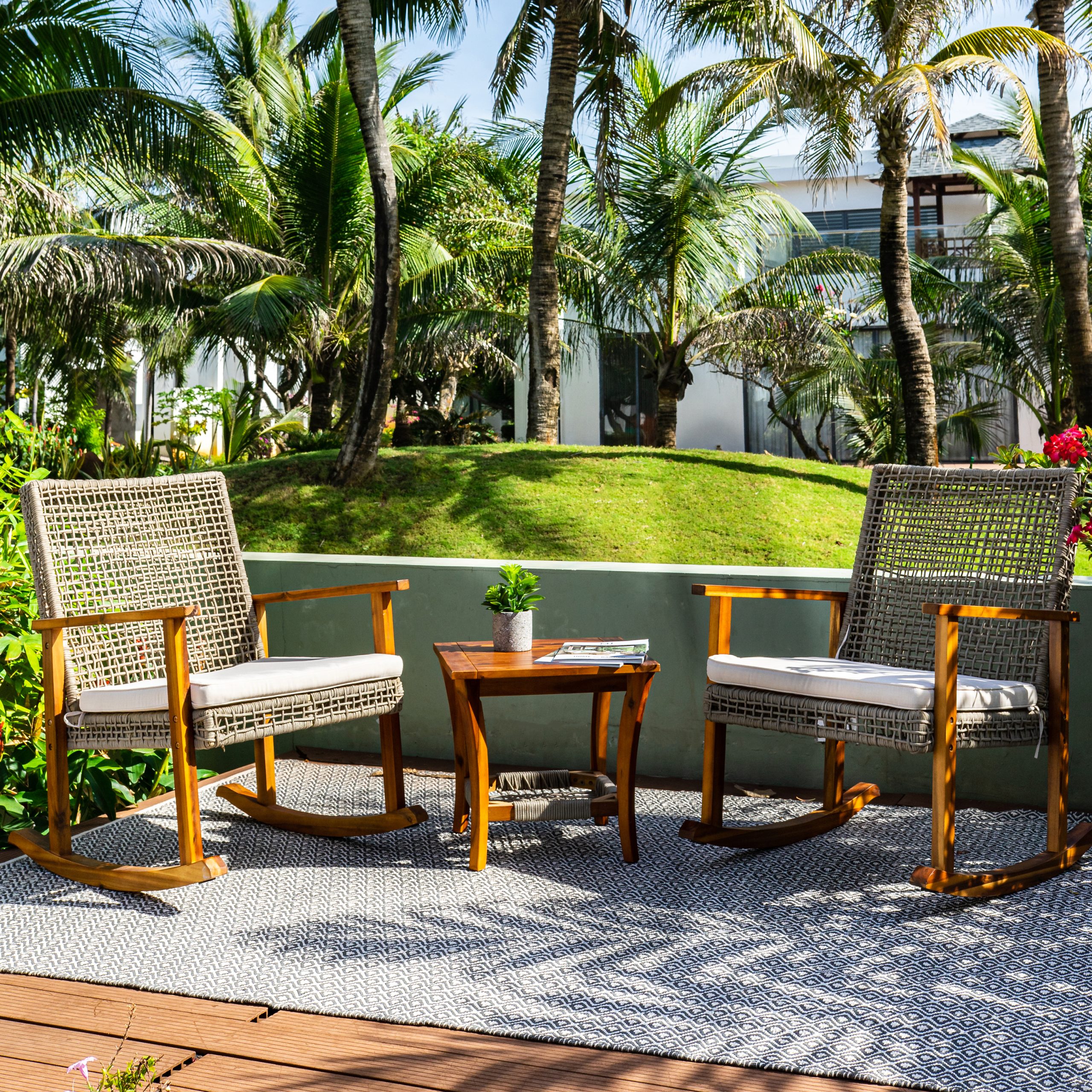 Bộ Bàn Ghế Bập Bênh Dây Rope Arched 5 Bộ Bàn Ghế Bập Bênh Dây Rope Arched