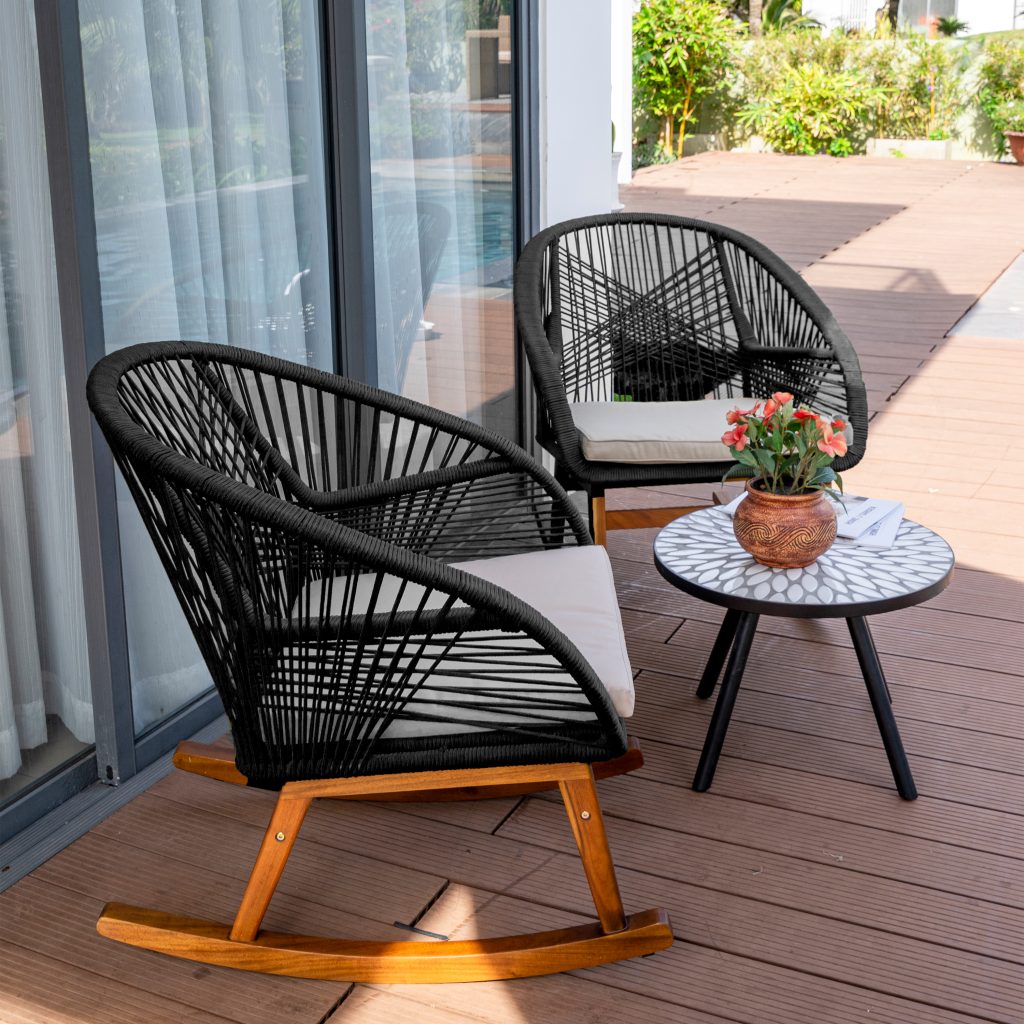 Ghế bập bênh Dây Rope Lucerne - đen