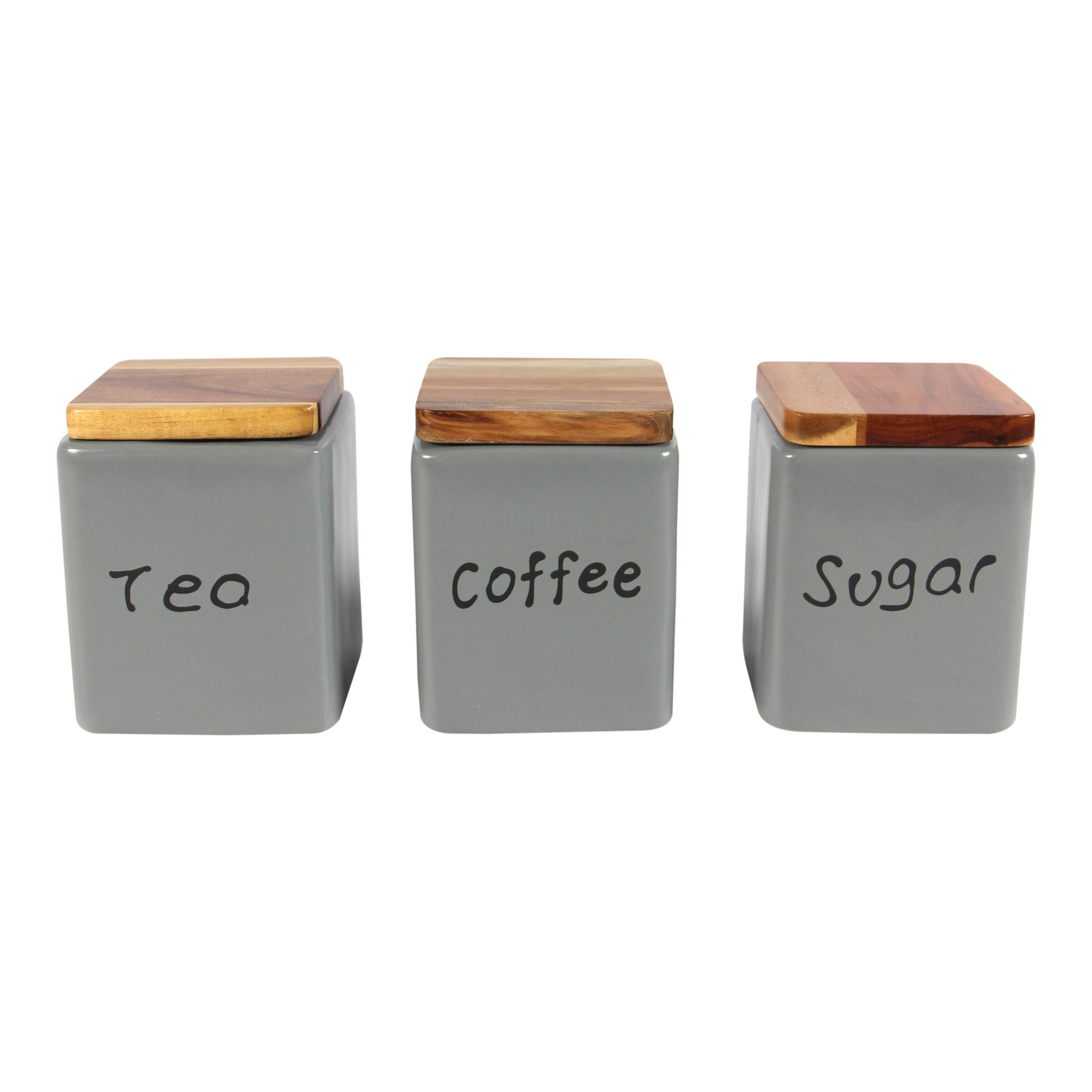 Hũ Gốm Sứ Đựng Thực Phẩm LOTUS (Coffee - Tea - Sugar) 4 Hũ Gốm Sứ Đựng Thực Phẩm LOTUS (Coffee - Tea - Sugar)