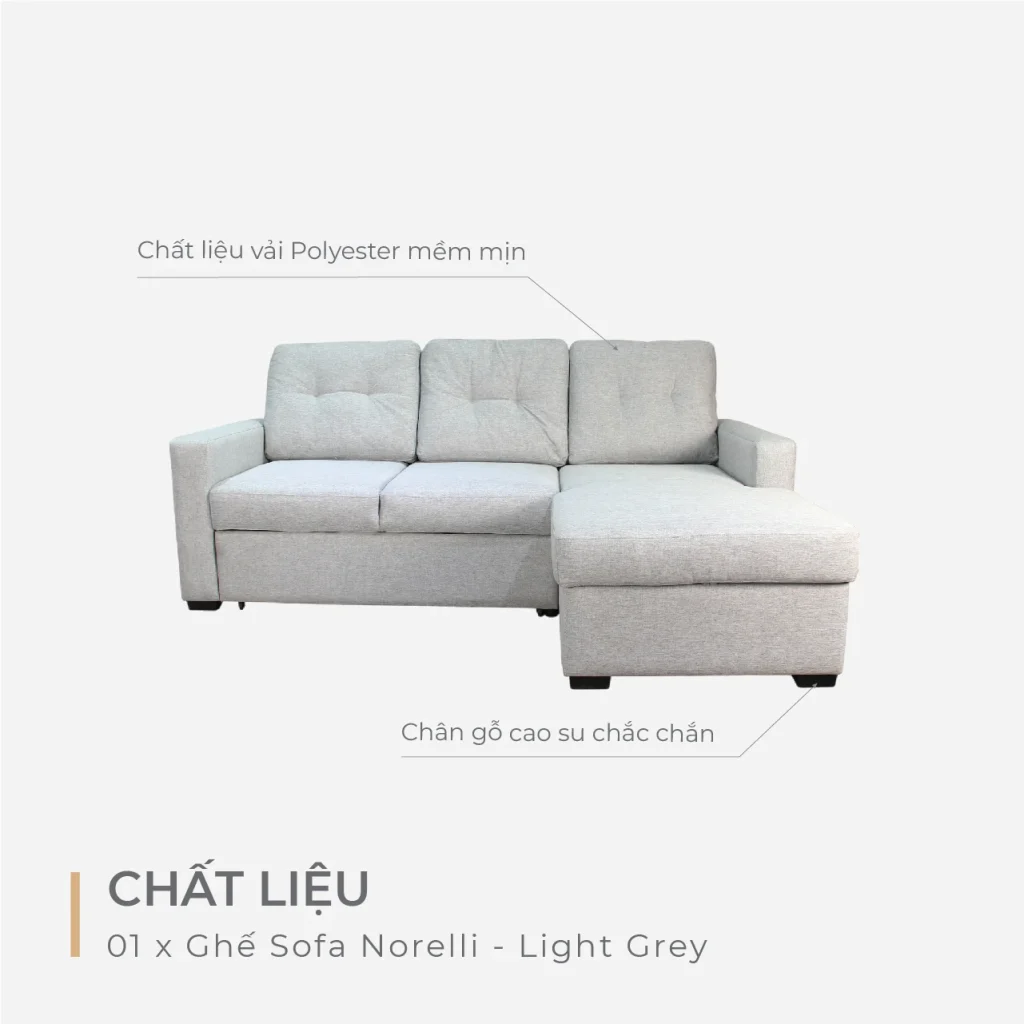 Bộ Sofa góc Norelli - Light Grey