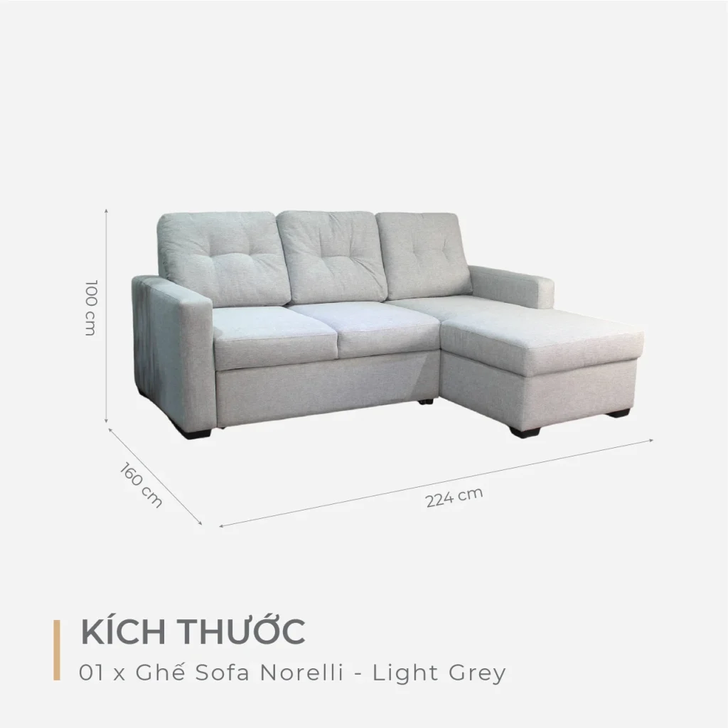 Bộ Sofa góc Norelli - Light Grey