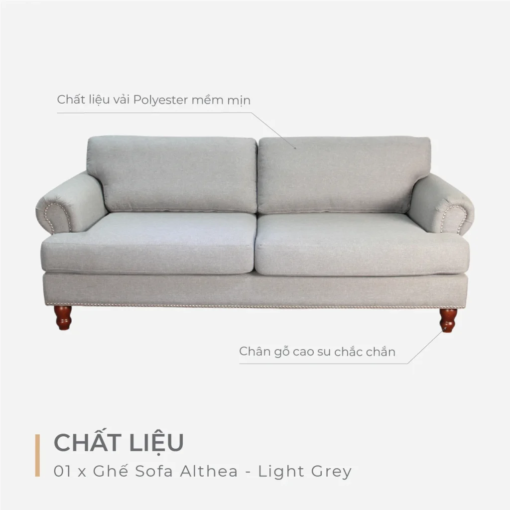 Ghế Sofa Althea - Light Grey (Ghế 2)