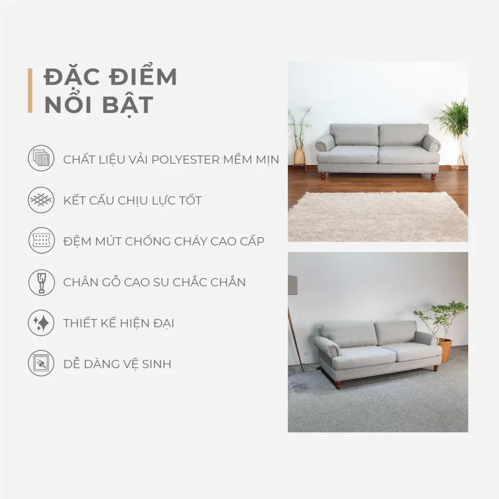 Ghế Sofa Althea - Light Grey (Ghế 2)