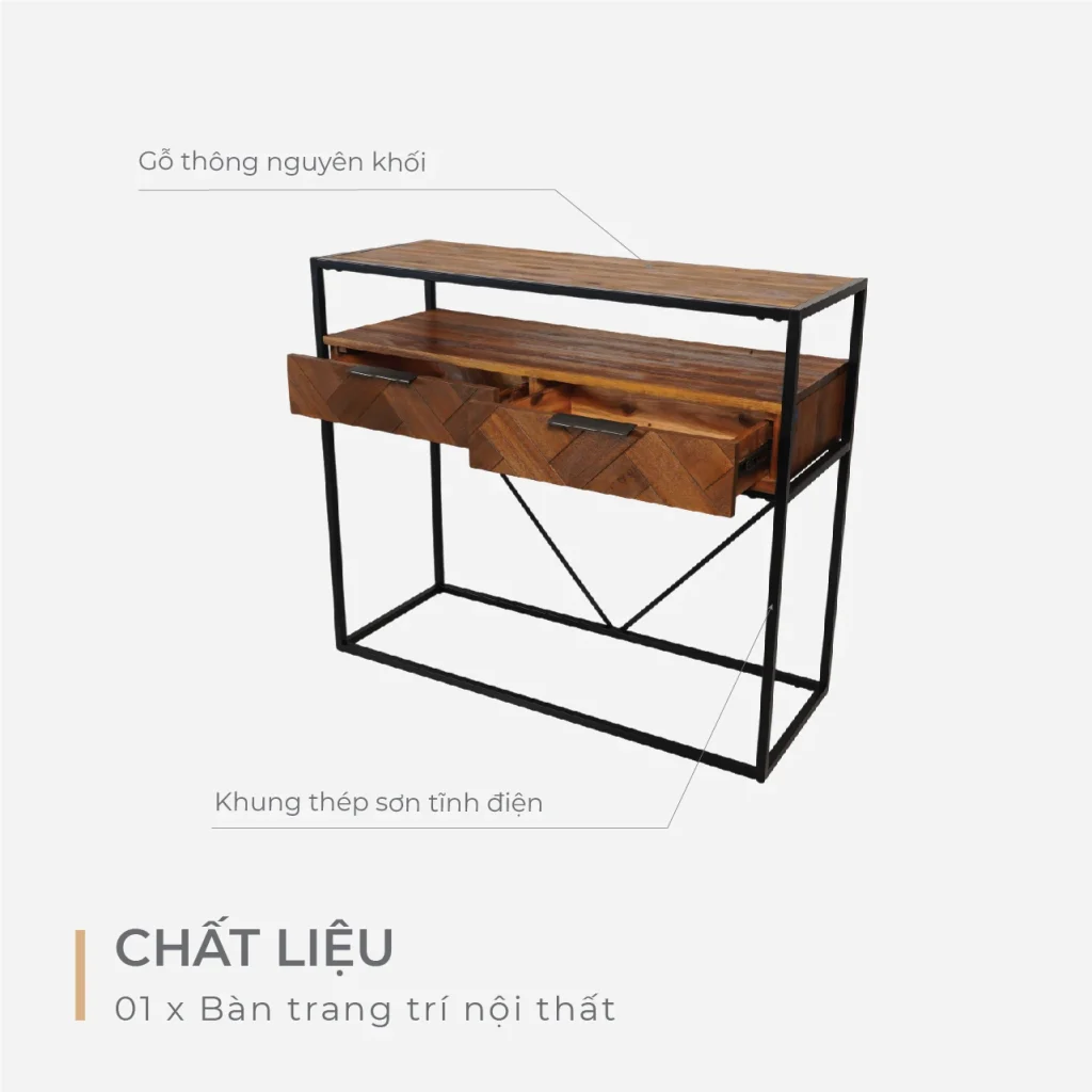 Bàn Trang Trí Nội Thất - Bàn Dựa Tường - Bàn Chân Quỳ