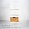 Tủ Gỗ 3 Ngăn - 1 Sọt Lục Bình - Trắng