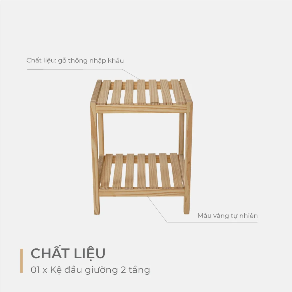 Kệ đầu giường 2 tầng
