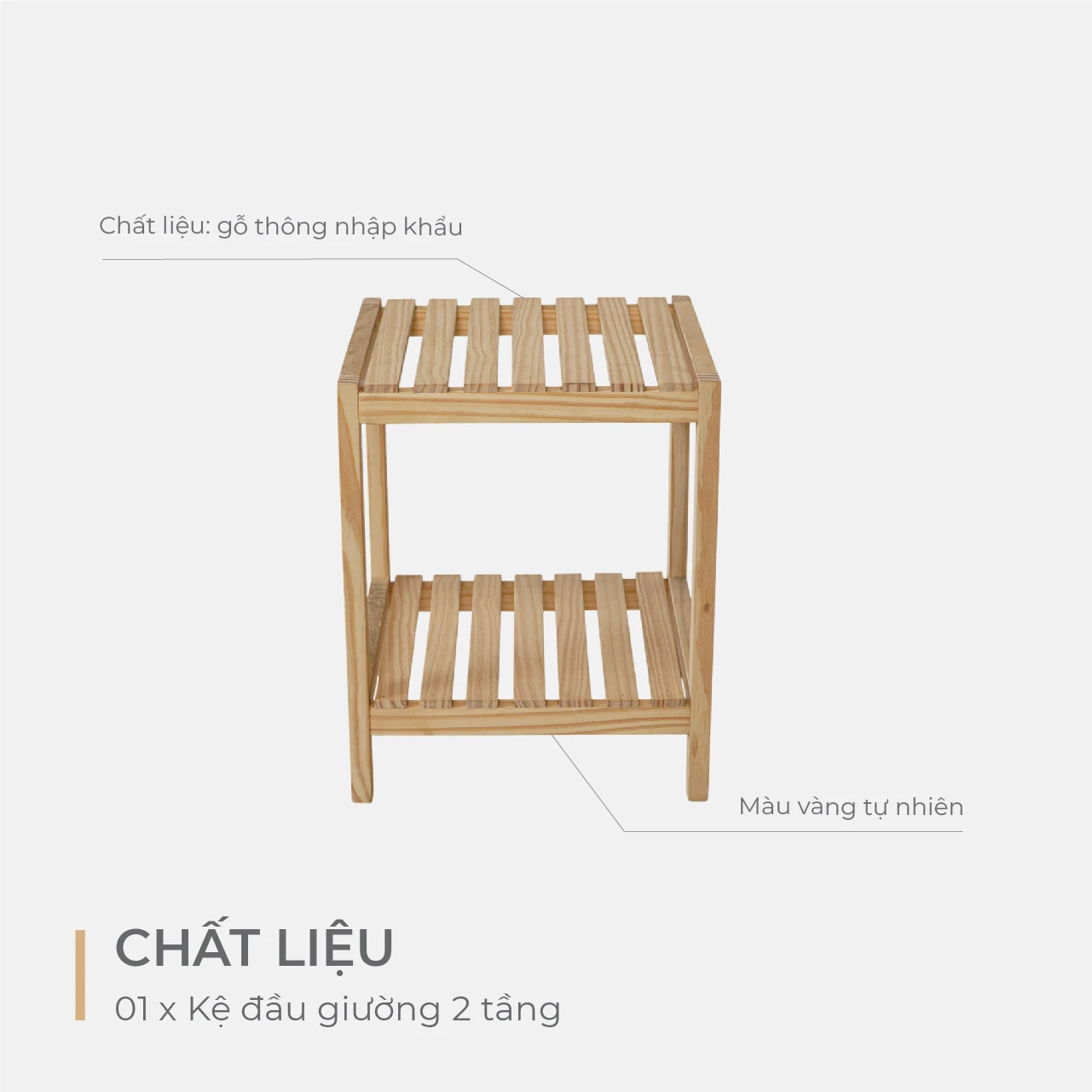 Kệ đầu giường 2 tầng