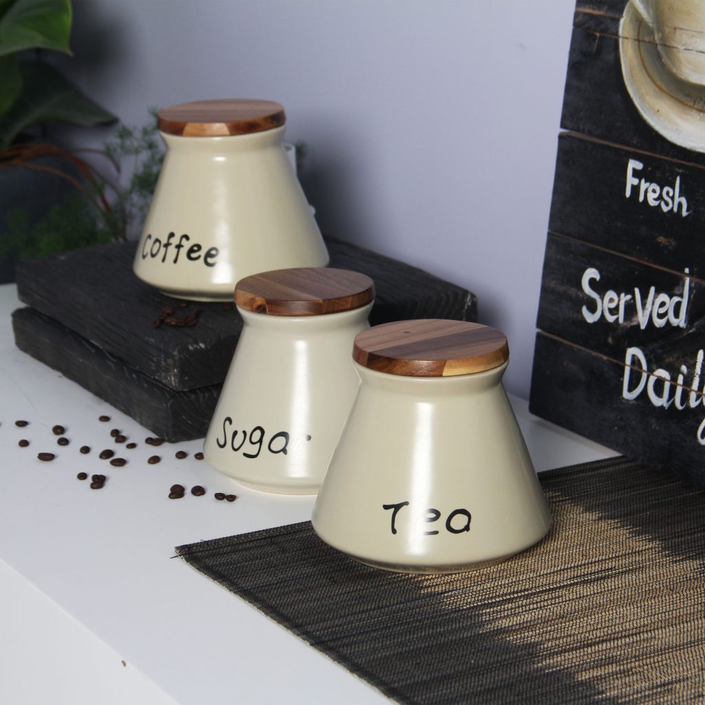 Hũ Gốm Sứ Đựng Thực Phẩm LILY (Coffee - Tea - Sugar)