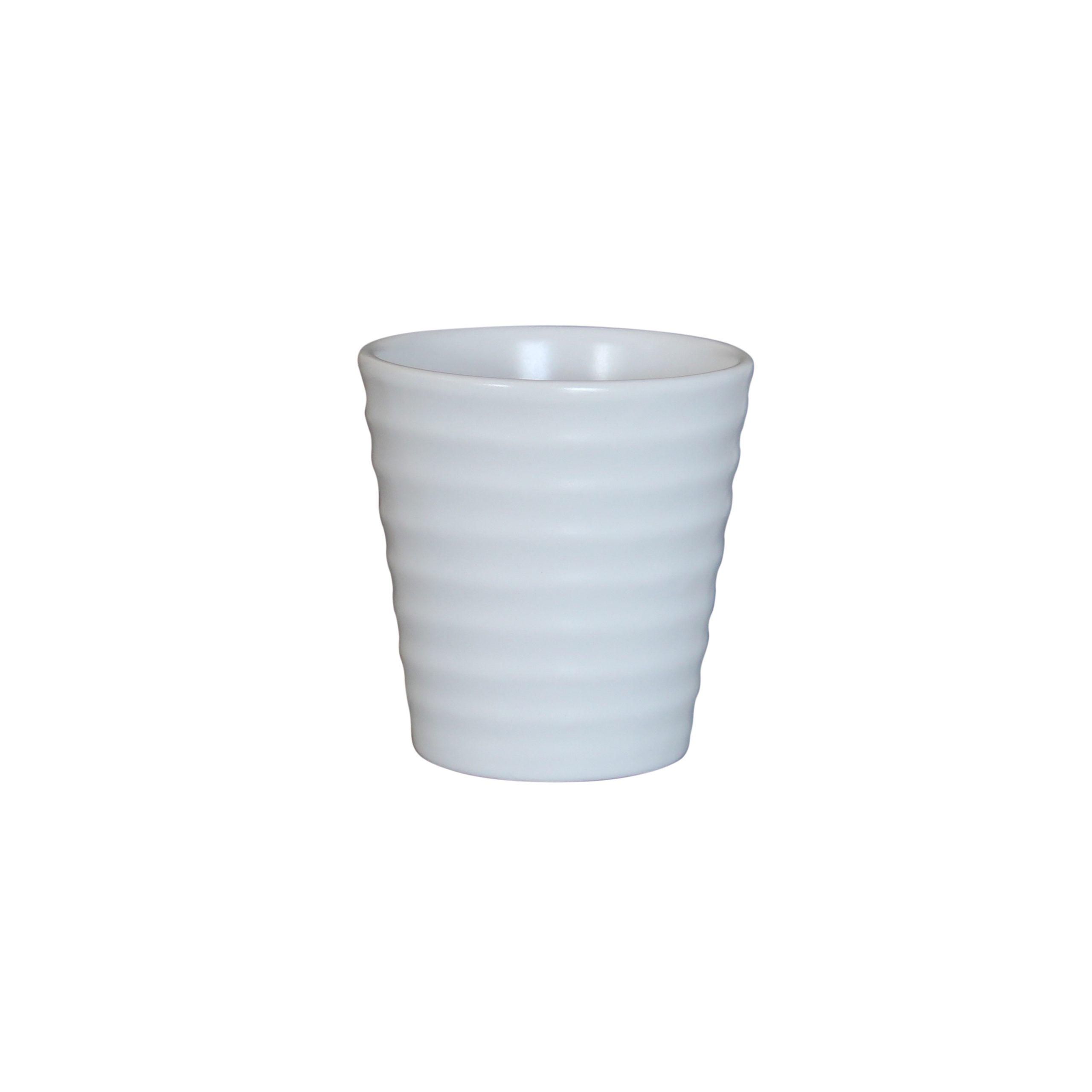Chậu Gốm Mini Xoắn Kèm Dĩa - Trắng (Set of 2)