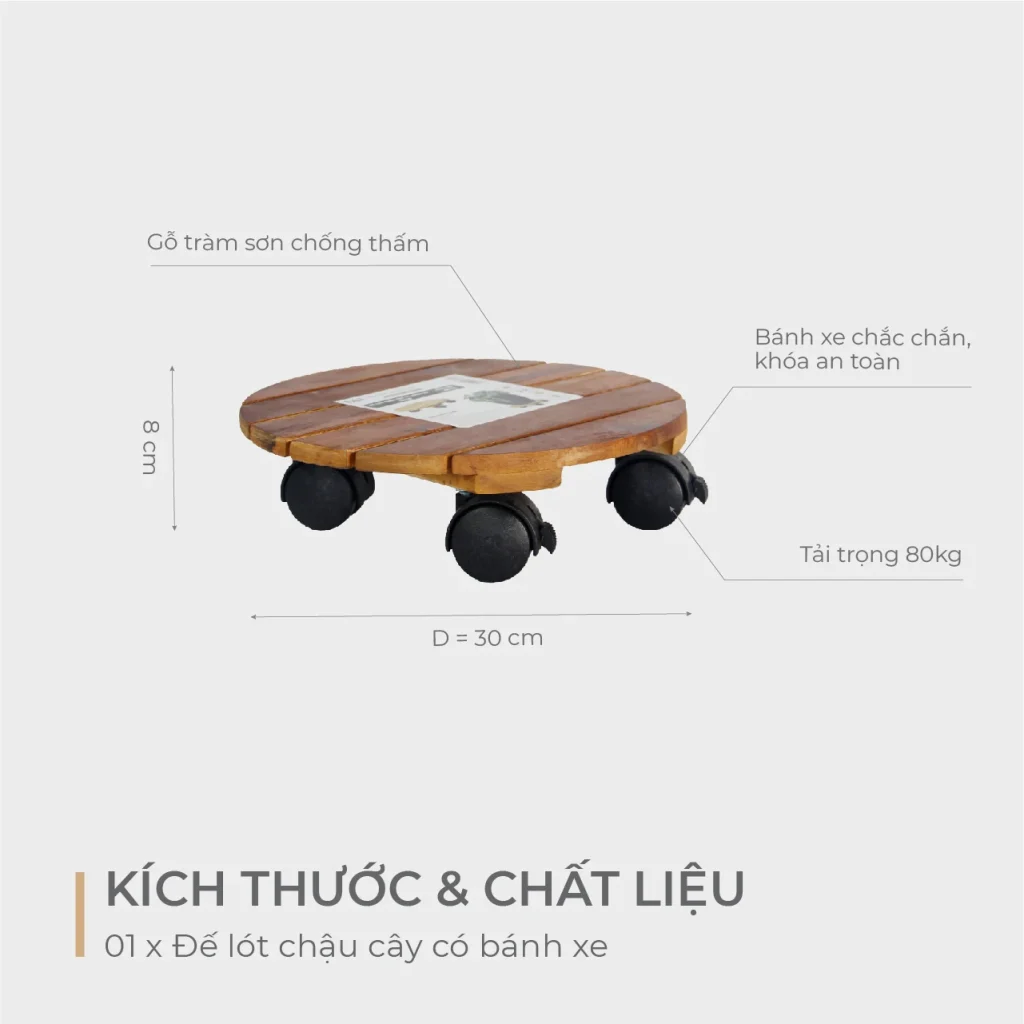 Đế Lót Chậu Cây Có Bánh Xe