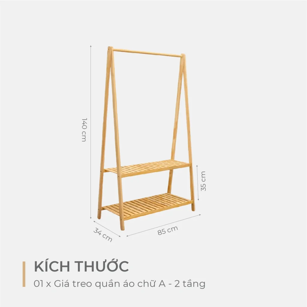 Giá Kệ Treo Quần Áo Chữ A 2 Tầng