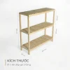 Kệ Dép Gỗ 3 Tầng Pine Lắp Ráp - Vàng