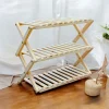Kệ Dép Gỗ Zích Zắc 3 Tầng Pine Lắp Ráp - Vàng