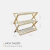 Kệ Dép Gỗ Zích Zắc 3 Tầng Pine Lắp Ráp - Vàng