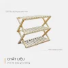 Kệ Dép Gỗ Zích Zắc 3 Tầng Pine Lắp Ráp - Vàng