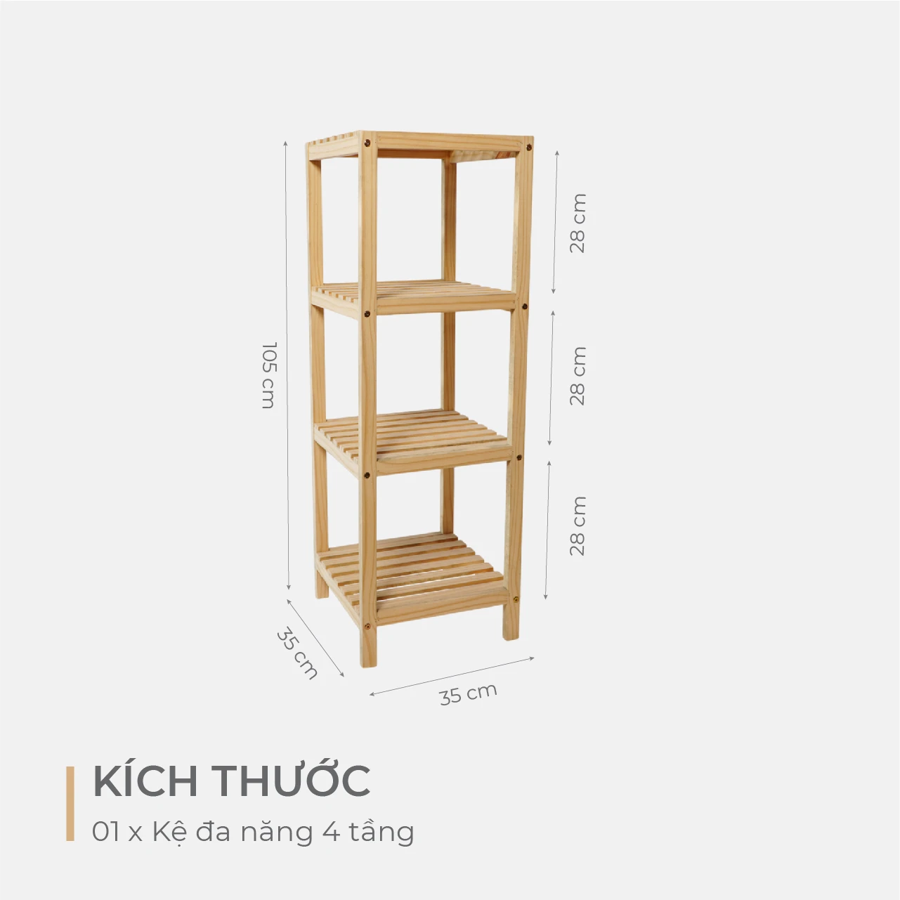 Kệ Đa Năng 4 Tầng Gỗ Thông