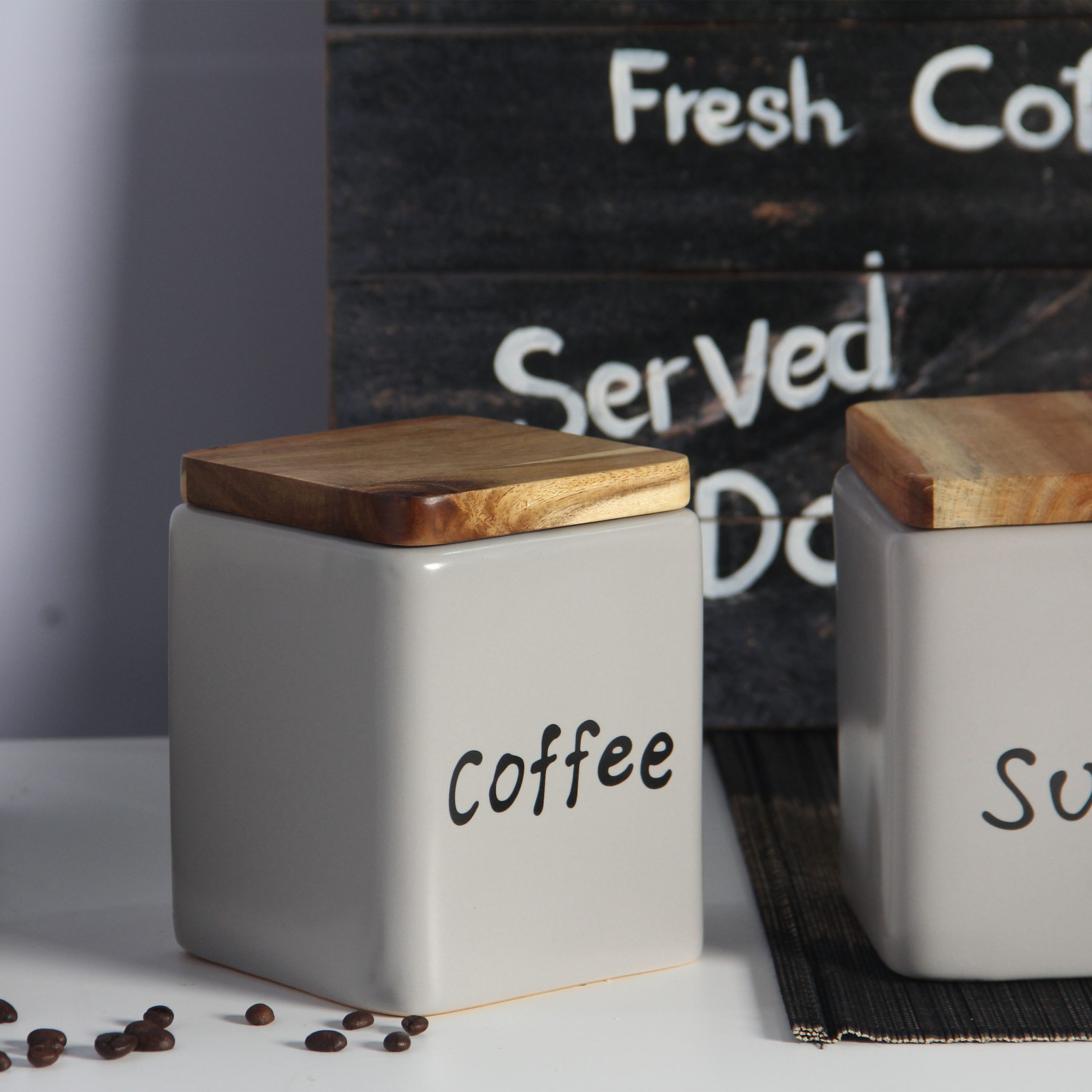 Hũ Gốm Sứ Đựng Thực Phẩm LOTUS (Coffee - Tea - Sugar) 7 Hũ Gốm Sứ Đựng Thực Phẩm LOTUS (Coffee - Tea - Sugar)