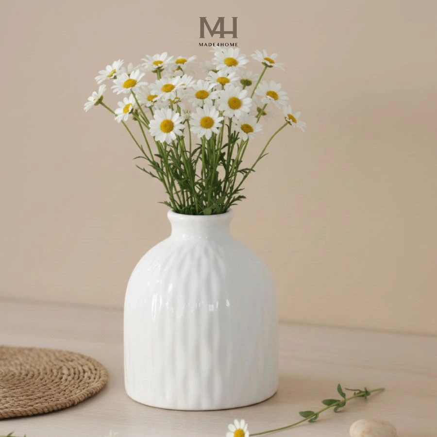 Bình Gốm Ivory hoa văn sọc