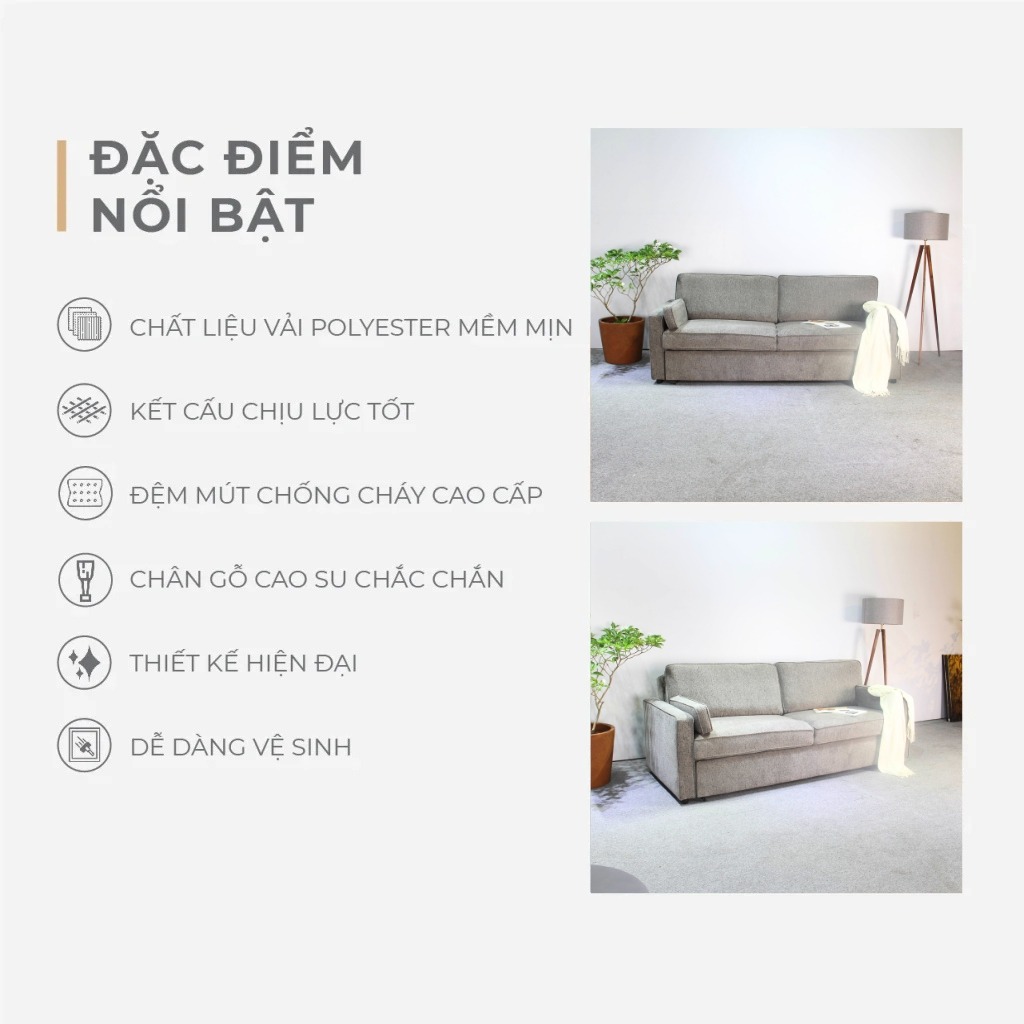 Bộ Sofa Emeril - Grey (Ghế 2)