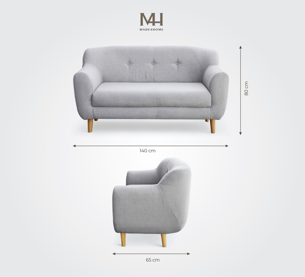 Ghế Sofa đơn Agnes - 1m4 - Xám Nhạt