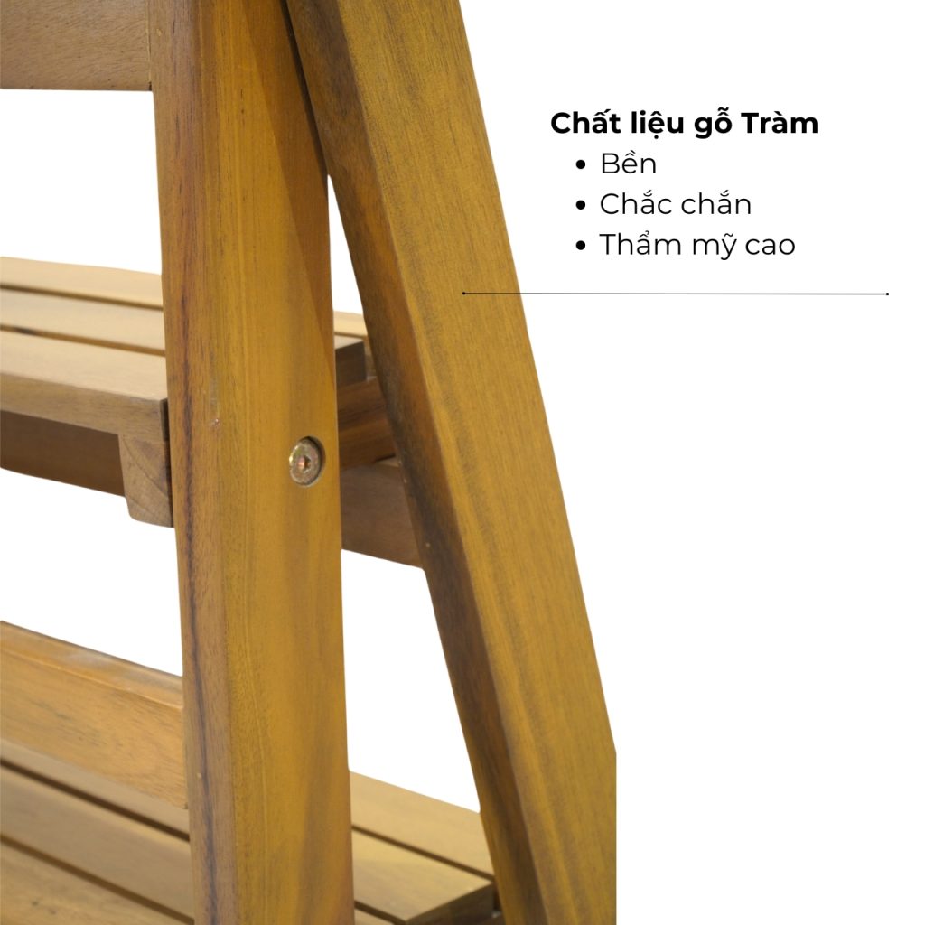 Kệ chữ A gỗ tràm Caley - màu nâu