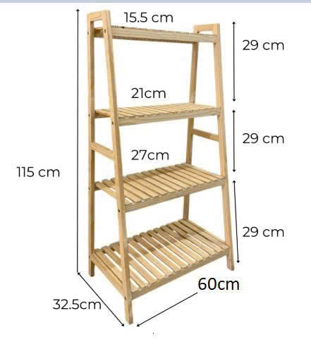 Kệ gỗ chữ A 4 tầng gỗ thông