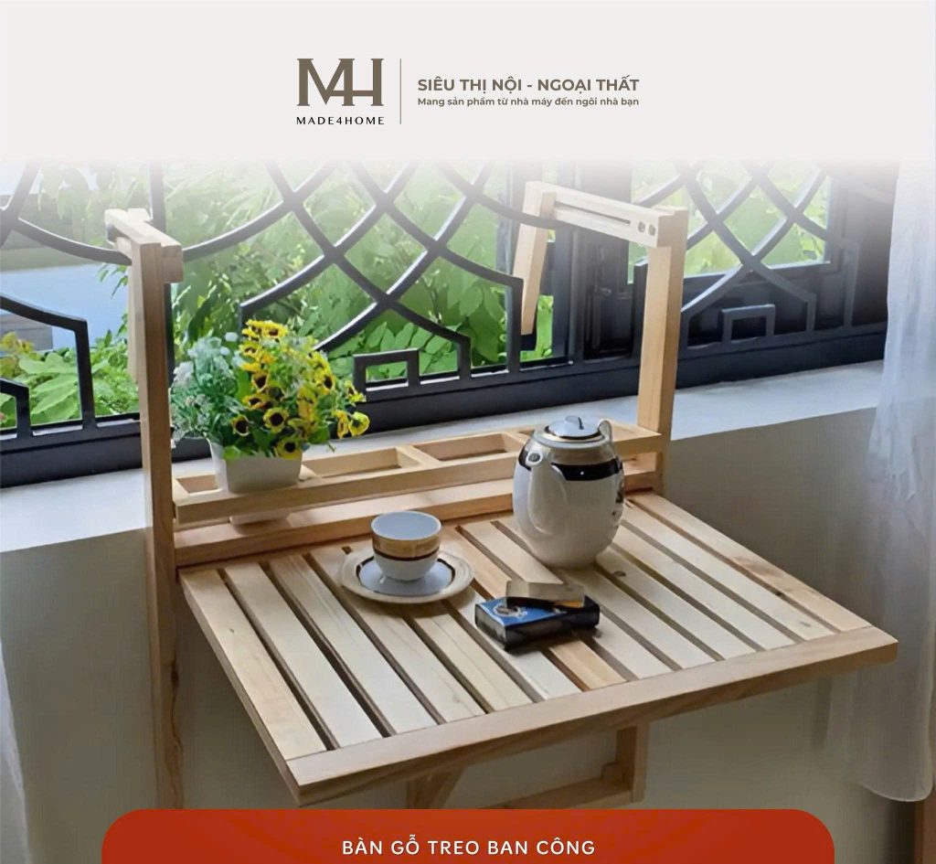 Kệ gỗ treo ban công M4H