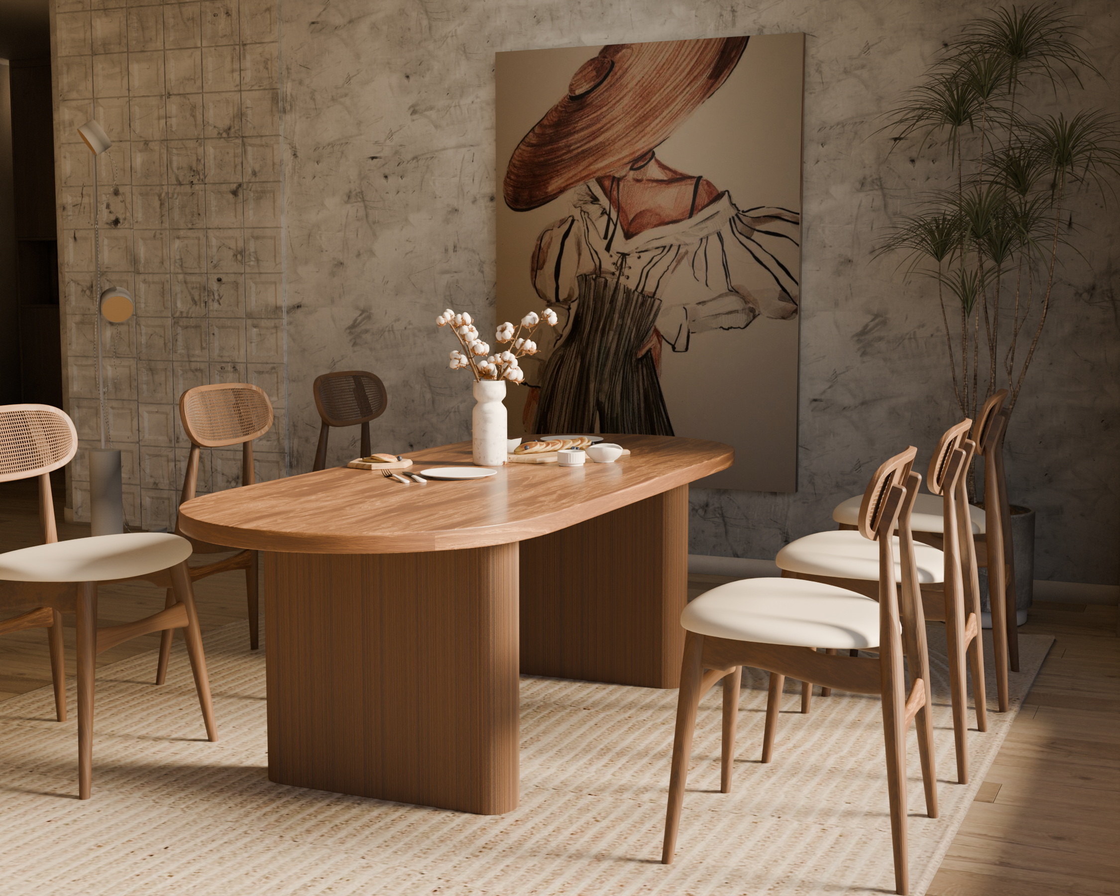 Bộ bàn ăn 6 ghế Kloye - Made4Home