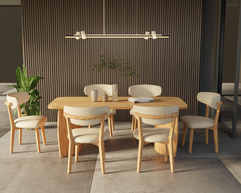Bộ bàn ăn gia đình 06 ghế 1 bàn Chillon M4H