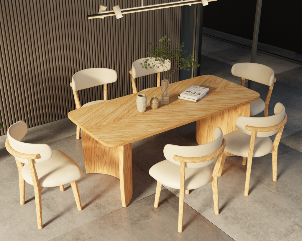 Bộ bàn ăn gia đình 06 ghế 1 bàn Chillon M4H