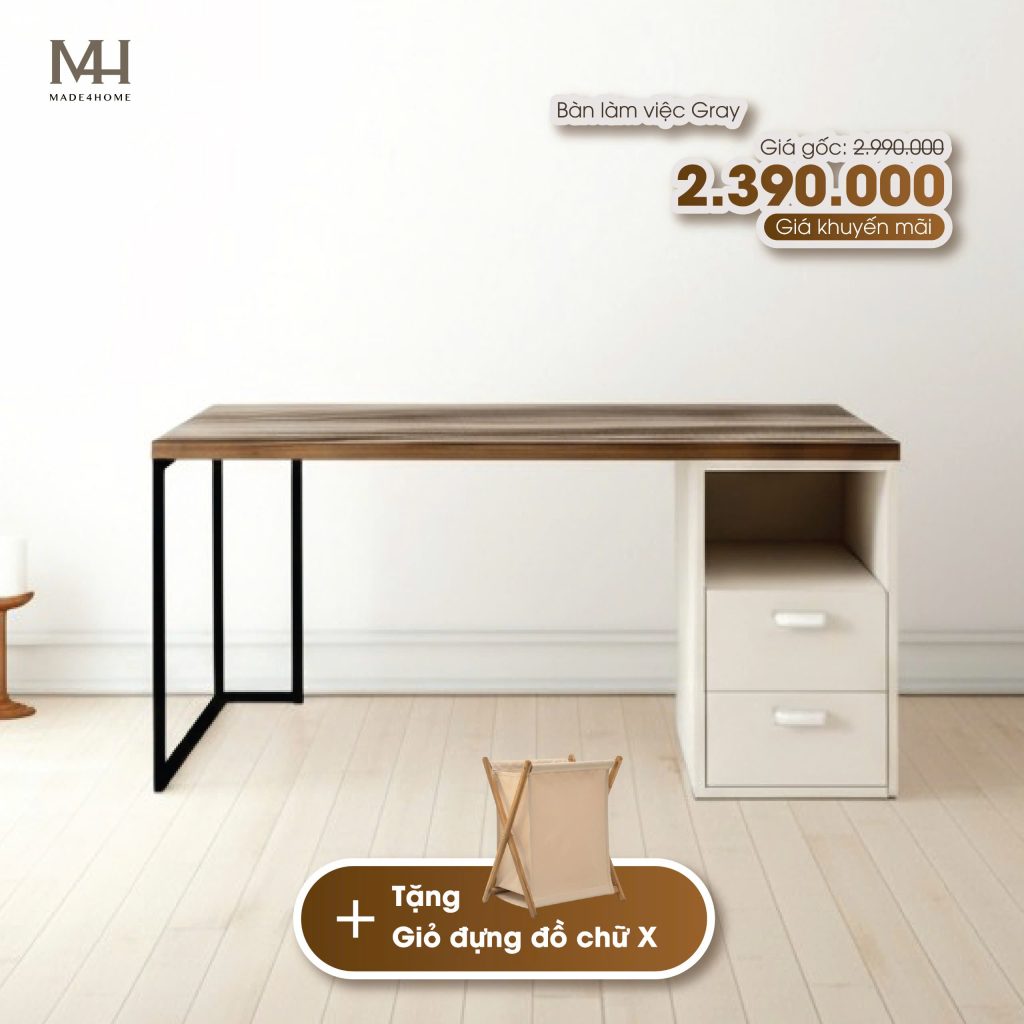 Bàn làm việc GRAY - Made4Home