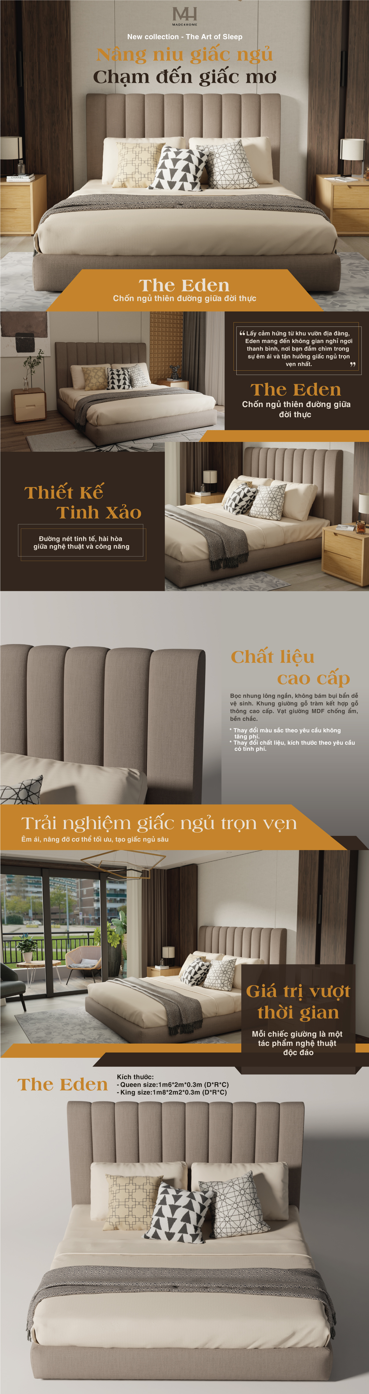Giường ngủ Eden M4H