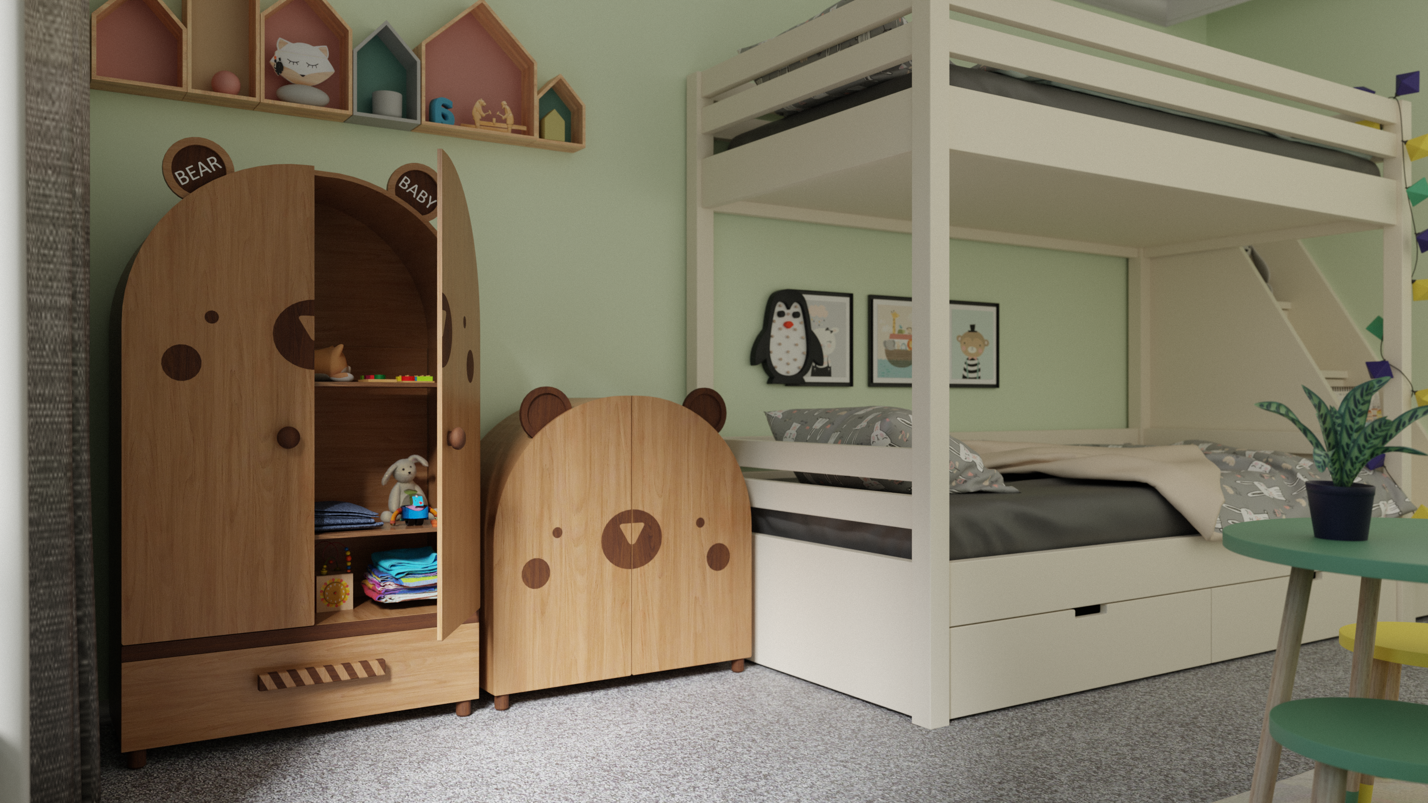 Tủ quần áo trẻ em Teddy Luxe M4H