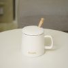 Ly Cốc Sứ Họa Tiết Simple - Trắng
