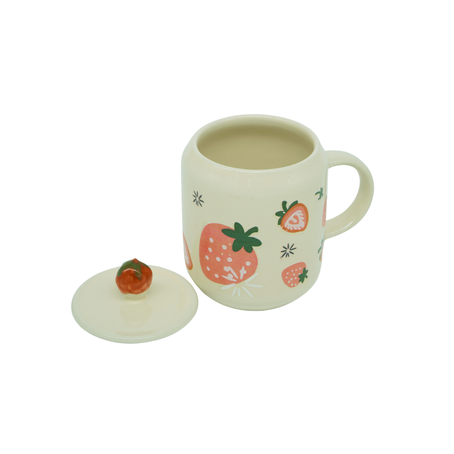 Ly Cốc Sứ Strawberry - Hồng - 300ml