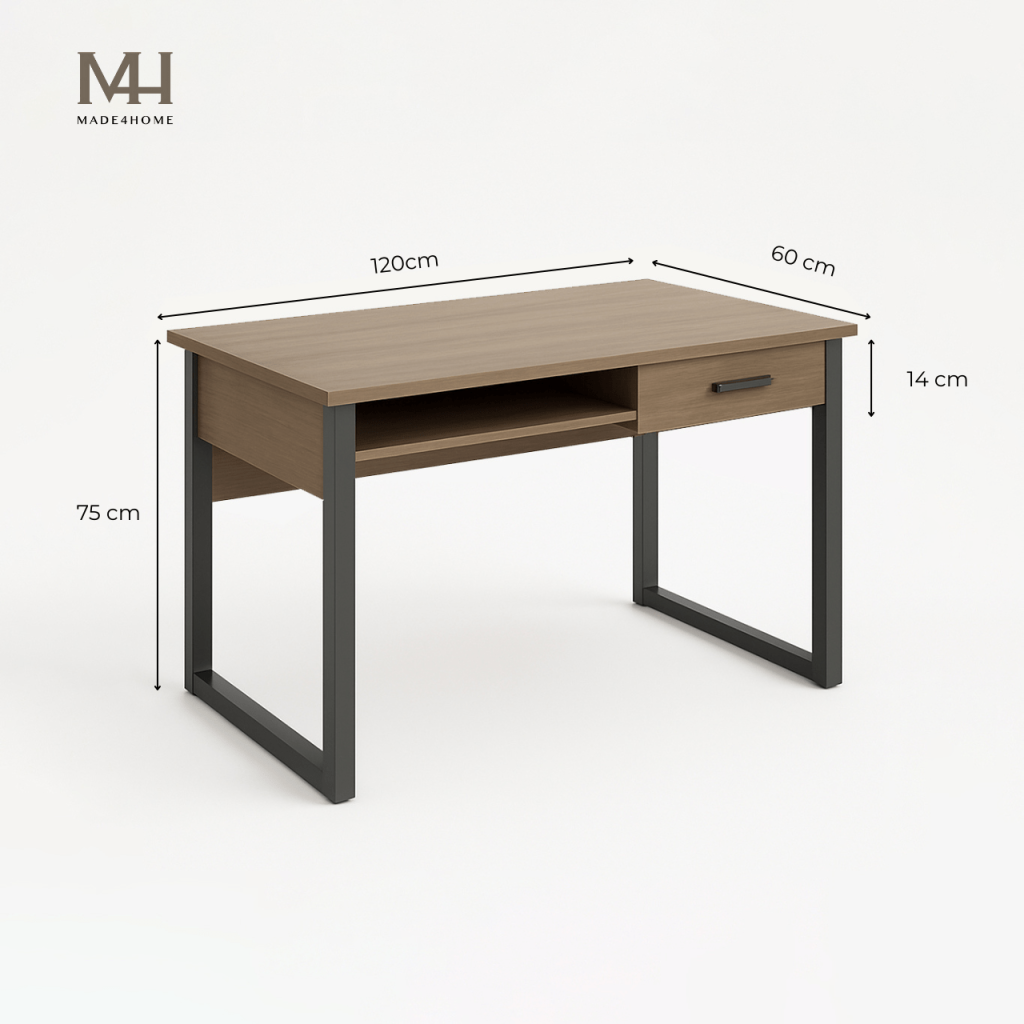 Bàn làm việc Caidence gỗ MDF chân sắt – Thiết kế đơn giản hiện đại