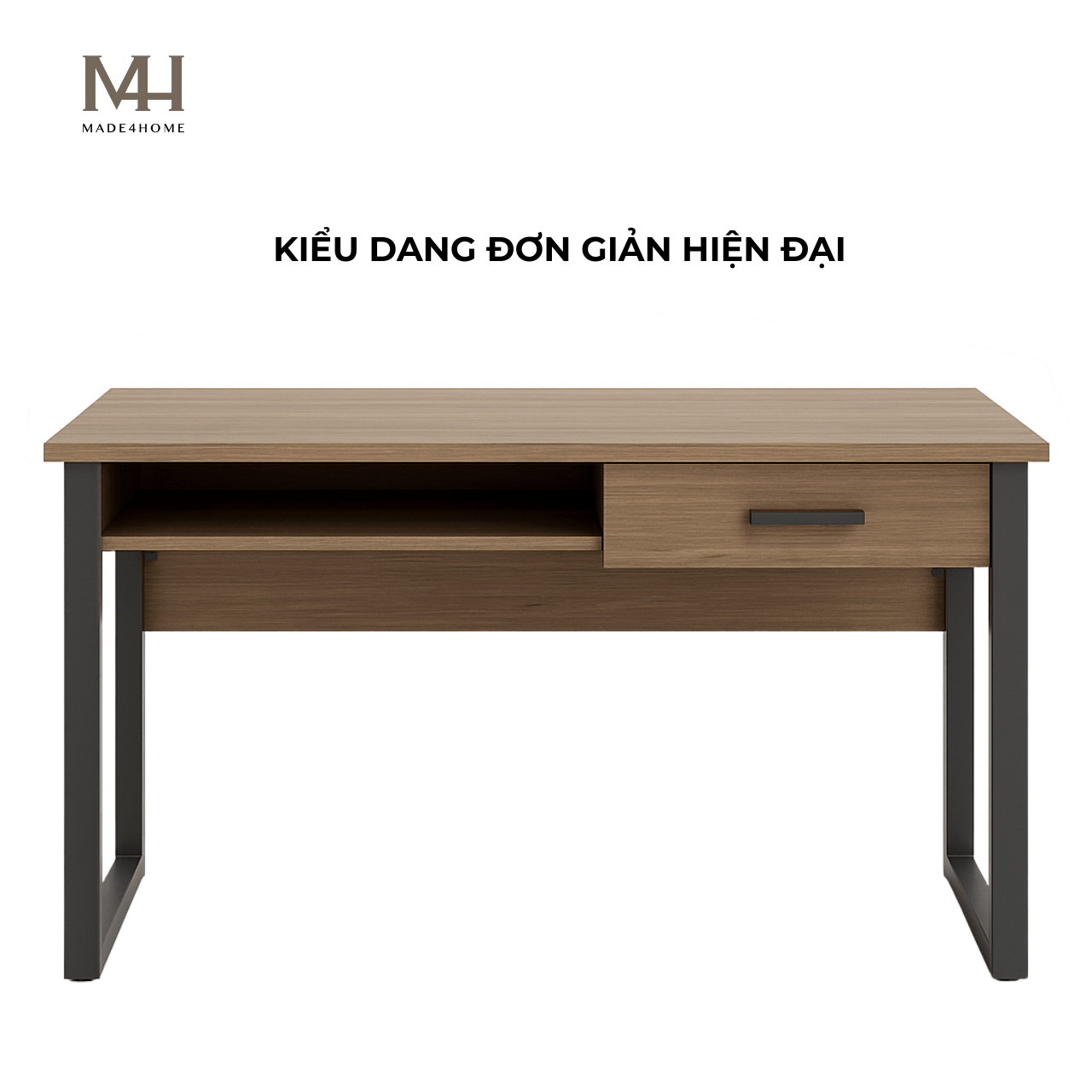 Bàn làm việc Caidence gỗ MDF chân sắt – Thiết kế đơn giản hiện đại