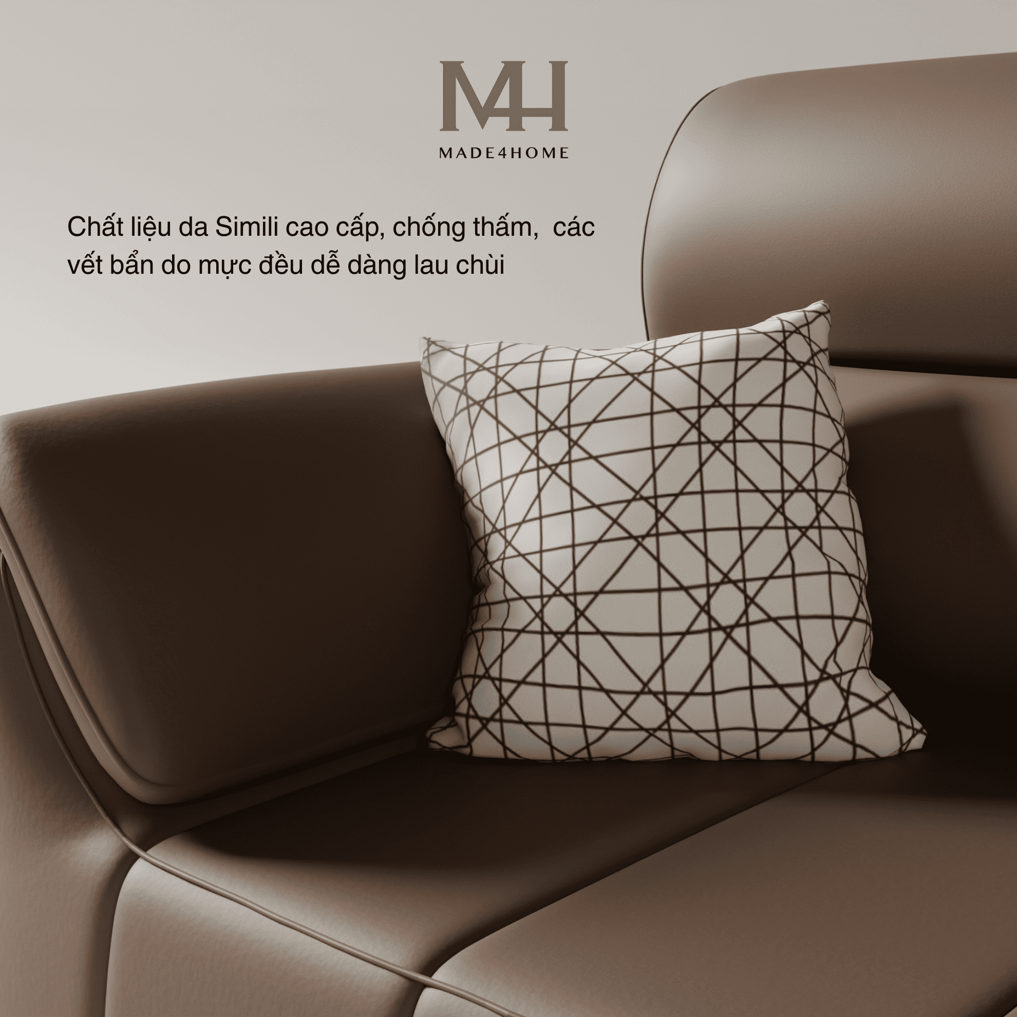 Sofa da Petitt 1m8 – Thiết kế nhỏ gọn, chất liệu bền đẹp cho không gian sống hiện đại | M4H 10 Sofa da Petitt 1m8