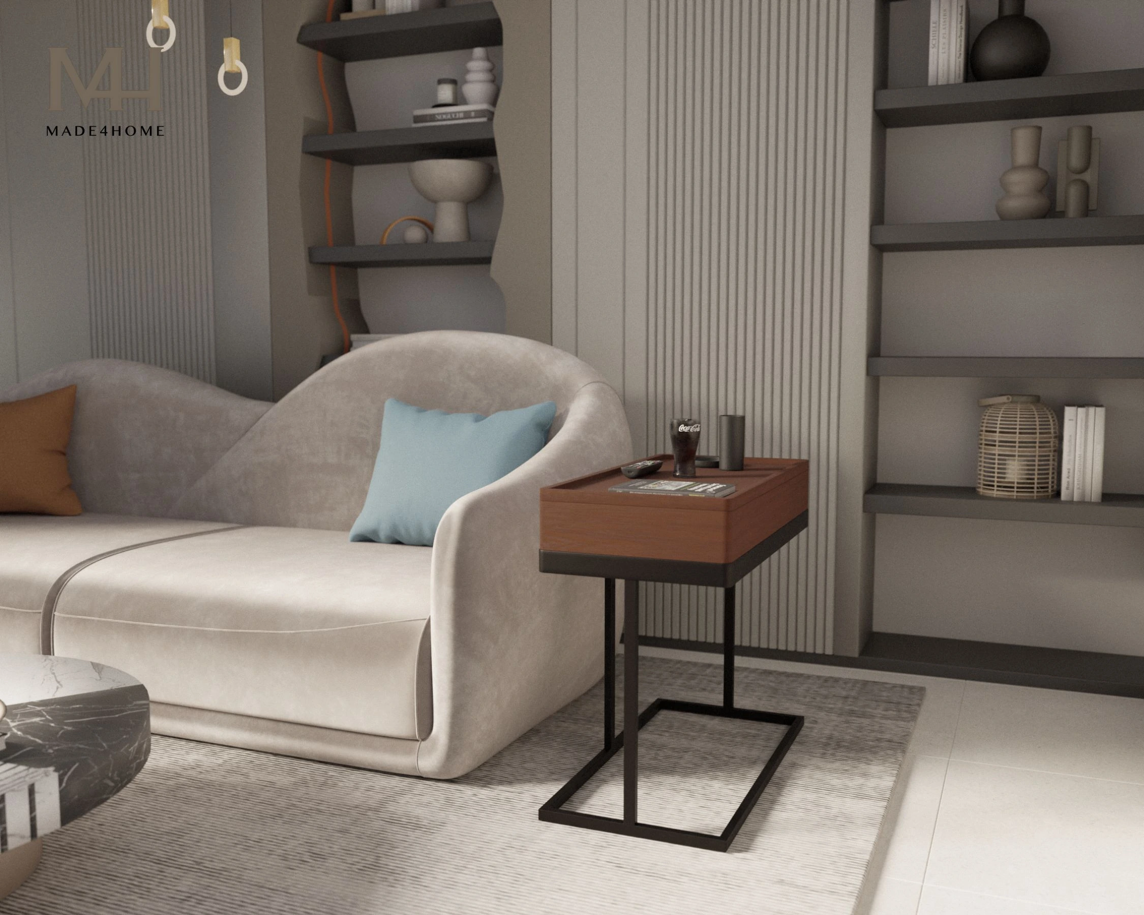 Side Table Slenda – Bàn phụ sofa nhỏ gọn, khung sắt bền đẹp