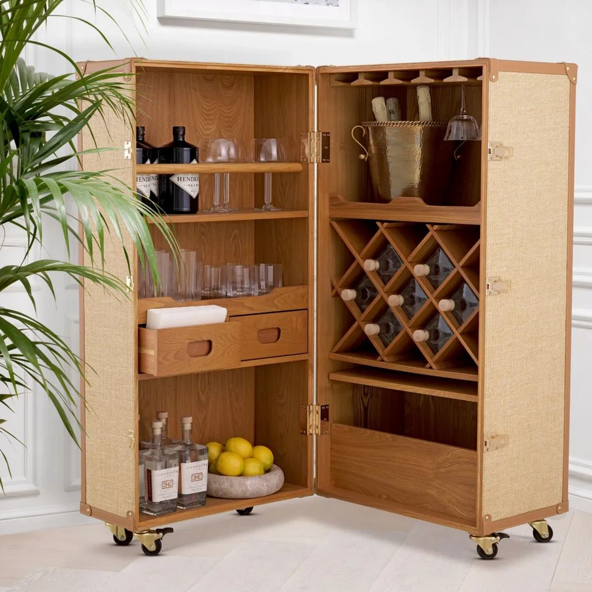 Tủ rượu gỗ công nghiệp chữ L