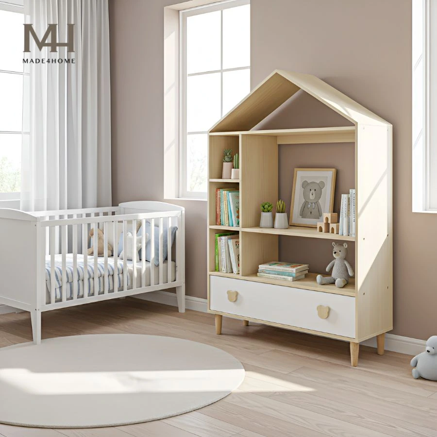 Kệ Sách Hình Ngôi Nhà Made4Home – Gọn Gàng, Sáng Tạo, Đầy Cảm Hứng