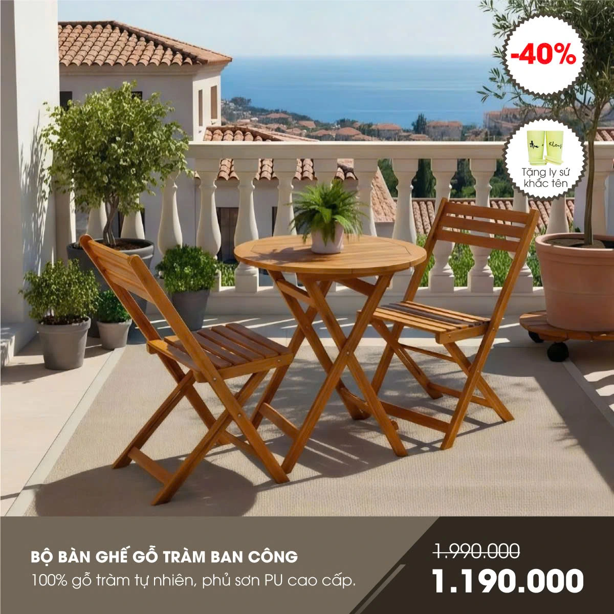 Bộ Bàn Ghế Gỗ Tràm Ban Công Made4Home – Không Gian Thư Giãn Tự Nhiên Giữa Lòng Thành Phố 3 Bộ Bàn Ghế Gỗ Tràm Ban Công Made4Home – Không Gian Thư Giãn Tự Nhiên Giữa Lòng Thành Phố